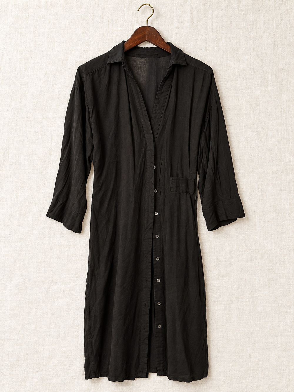 ⚜️ AllSaints | Black Cotton Button-Front Midi Dress | Size 4 💗